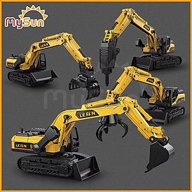 Mô hình xe ô tô công trình máy cần cẩu, máy múc xúc đất đồ chơi trẻ em loại to giá rẻ cho bé