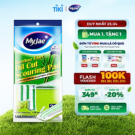 Mua Miếng rửa chén sợi tre MyJae Đài Loan bọt biển rửa bát đa năng siêu bền đánh bay dầu bẩn