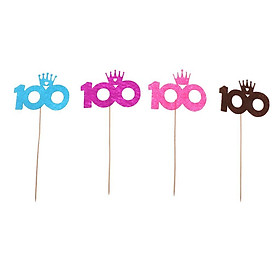 20x Cute Number 100 Cake Cupcake Toppers Baby 100 Days Birthday Party Decor