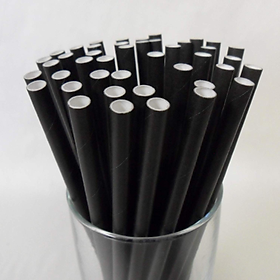 2500 ống hút màu đen 6x197mm Clean paper straw (không màng bọc) dùng uống cà phê nước ngọt