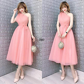 Đầm xoè lưới nhũ kim tuyến lệch vai Cao Cấp Sang Trọng - MS173V- SIZE M/L ĐẾN 57KGMM MM