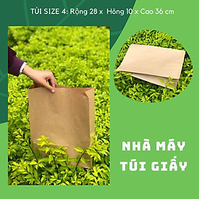 Mua 10 Chiếc TÚI GIẤY KRAFT SIZE 4: 28x10x36cm KHÔNG QUAI (ẢNH THAATJSHOP TỰ CHỤP)