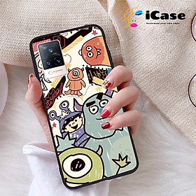 Ốp lưng iCase dành cho Vivo V21 5G chất liệu viền dẻo lưng cứng nhám TPU có hai lỗ xỏ dây đeo in nổi 4D hình bộ sưu tập Color Fun 11