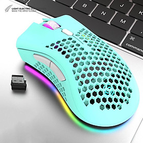 BM600 RGB Chuột Không Dây Chơi Game Nhẹ Tổ Ong Vỏ Công Thái Chuột Có Dây MềM MạI Cáp Chuột Game Thủ - one