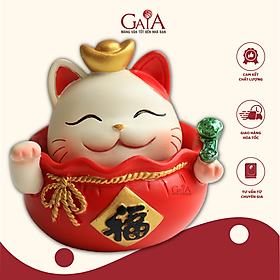 Mua Mèo thần tài trong túi cầm gậy để bàn trang trí nhà cửa