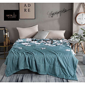 Chăn Hè Lụa Tencel Cao Cấp ( Chăn Lạnh ) - Hoa Đào Trắng