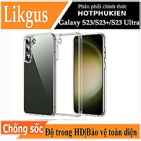 Ốp lưng chống sốc trong suốt cho Samsung Galaxy S23 / Galaxy S23+ / Galaxy S23 Plus / S23 Ultra Likgus Crashproof giúp chống chịu mọi va đập- Hàng nhập khẩu