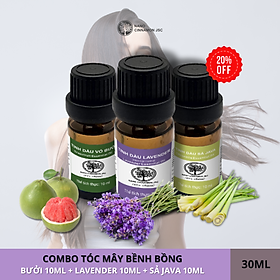 Combo Tinh Dầu Chăm Sóc Tóc Mượt Mà Nano Cinnamon - Bưởi, Sả, Lavender, 30ml