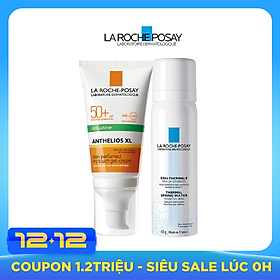 Bộ đôi Kem chống nắng kiểm soát bóng nhờn La Roche-Posay Anthelios Dry Touch 50ml - Tặng Nước khoáng làm dịu da 50ml