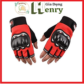 Găng tay đi  phượt - hở ngón - Hàng cao cấp - Màu đỏ
