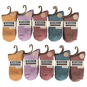 10 Pair Women Mid Calf Socks Thick Warm Socks for Sports Winter Cold Weather - 18cmx10cm