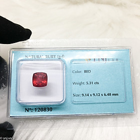 Viên ruby vuông giác cạnh 5.31ct 120830