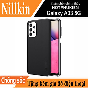 Ốp lưng sần chống sốc cho Samsung Galaxy A33 5G mặt lưng nhám hiệu Nillkin Super Frosted Shield (tặng kèm giá đỡ điện thoại) - hàng nhập khẩu