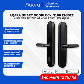 Khoá Vân Tay Thông Minh AQARA N100 Zigbee Chốt Cửa Tự Động, 7 Cách Mở Tích Hợp Chuông, Tương Thích HomeKey, Bản Quóc Tế, Hàng Chính Hãng, BH 24 Tháng