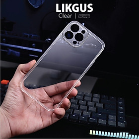 Ốp lưng trong suốt chống sốc bảo vệ camera cho iPhone 14 Pro Max / 14 Pro / iP 14 hiệu Likgus - Trang bị đệm khí 4 góc, viền TPU chống trầy xước, lưng PC cường lực chống sốc - Hàng nhập khẩu