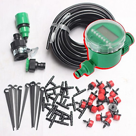 Bộ Kit 16 Đầu tưới 8 tia đầy đủ + Van hẹn giờ FUJIN TX-DIY-035, Bộ tưới cây, rau, hoa DIY tự lắp đặt