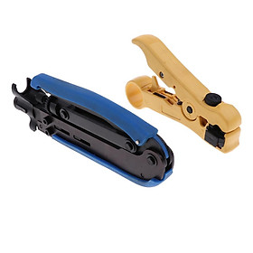 Coaxial Compression Tool Coax Cable Crimper Kit Adjustable RG6 RG59 RG11