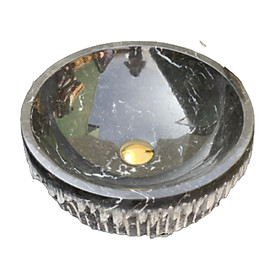 Mua LAVABO ĐẶT BÀN ĐÁ ĐÁ TỰ NHIÊN TRÒN BÓC LỒI ĐEN Ý DBL39
