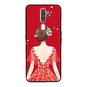 Ốp Lưng in cho Oppo A9 2020 Mẫu Cô Gái Váy Đỏ - Hàng Chính Hãng
