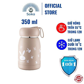 Mua Bình Giữ Nhiệt Cute Cho Bé SOIKA ST03 350ml 3 Lớp Inox 304 Cách Nhiệt Chân Không