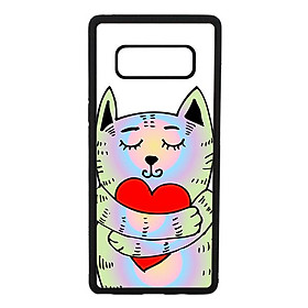 Ốp lưng cho Samsung Galaxy Note 8 mẫu mèo tim 1 - Hàng chính hãng