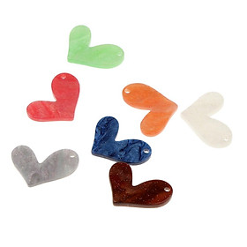7 Piece Pack Leaning Heart Shape Acetate Acrylic DIY Earring Beads Crafting