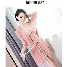 Váy ngủ sexy - Chất liệu voan ren mềm mịn - Mã DN09 màu hồng