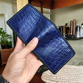 Ví cá sấu Xanh navy KHÔNG ĐỤNG HÀNG. Da bụng cá sấu 2 đan viền!