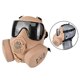 Hình ảnh sách Protective Mask, Safety Full Face Eye Protection Dummy Toxic Gas Mask with Adjustable Strap for BB Gun CS Cosplay Costume Halloween