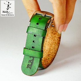 Dây đồng hồ da bò vegtan thảo mộc kiểu nato quân đội RAM Leather - tặng khóa chốt và cây thay dây