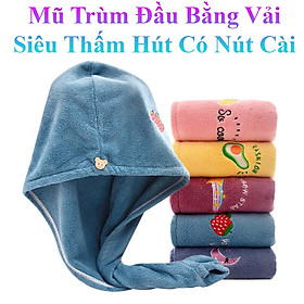 Mũ Trùm Đầu Bằng Vải Siêu Thấm Hút Có Nút Cài