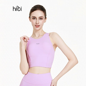 Áo croptop tập Yoga Gym Hibi Sports CR845 kiểu ba lỗ nhún 2 bên, kèm mút ngực