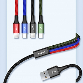 Mua Cáp sạc nhanh 3.5A 4 trong 1 Baseus - CA1T4-C01 (2 Lightning - Type C - Micro USB) - Hàng Nhập Khẩu