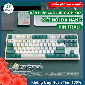 Mua Bàn Phím Cơ Bluetooth Không Dây K87 LED RGB Luxury 2023 Trục Cơ Yellow Switch Gõ Cực Êm HotSwap Cao Cấp Kết Nối Đa Năng Type C | Bluetooth 5.0 | Wireless 2.4G | - Hàng Chính Hãng