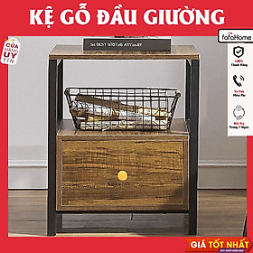 Tab Tủ Đầu Giường Chân Sắc Một Ngăn Kéo Gỗ MDF Tô Điểm Cho Không Gian Sống Thêm Đẹp Và Tiện Nghi