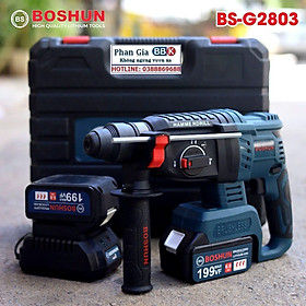 [LOẠI 1] Máy khoan bê tông BOSHUN 199V - 3 Chức Năng: Khoan, khoan búa, đục - 100% Lõi Đồng