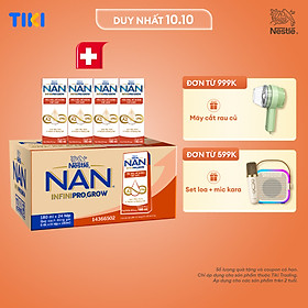 Thùng 24 hộp sữa pha sẵn Nestle NAN INFINIPRO GROW kết hợp sữa A2 và HMO hỗ trợ tiêu hóa, đề kháng và phát triển thể chất (4x180ml)