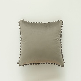 Mua Gối Tựa Lưng Nhung Trơn Trang Trí Sofa Viền Tua Rua