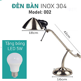 Mua Đèn bàn làm việc Kim loại INOX 304 Nguyên khối  Kiểu dáng Tân cổ điển - Bảo hành 2 Năm