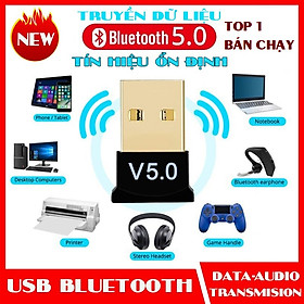 Bộ thu phát Bluetooth, thiết bị hỗ trợ thu phát nhạc không dây Nano USB 5.0 Bluetooth dành cho Laptop, Máy tính để bàn, Tivi