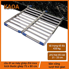 Mua CẦU ĐI XE MÁY GHÉP ĐÔI INOX . kt 75x80cm