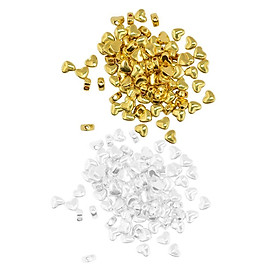 200 Piece 5mm Silver Gold Alloy Heart Shape Large Hole Spacer Loose Beads Charms Jewelry Making Accessories Findings