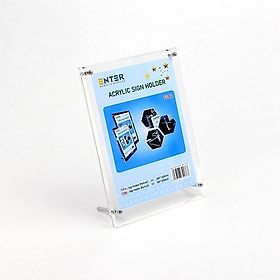Kệ 1 mặt mica Enter F07A 21x30cm đế inox A4 đứng mica 5mm