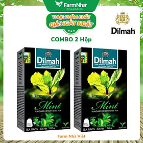 (Combo 2 Hộp) Trà Dilmah Mint vị Bạc Hà túi lọc 30g 20 túi x 1.5g - Tinh hoa trà Sri Lanka