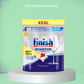 Viên rửa chén bát Finish Quantum Max 60 viên hương chanh 