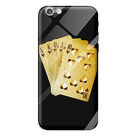 Ốp kính cường lực cho iPhone 6s nền đen ách 3 - Hàng chính hãng
