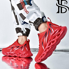 Giày Thể Thao Nam - Giày Sneacker Đỏ, Tăng Chiều Cao, Vải Dệt Thoáng Khí, Đế Cao Su Cực Êm - BTS Shoes