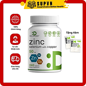 Deal Supplement Zinc 50mg with Selenium 200mcg + Copper 240 viên - Tiện Lợi 3 in 1 Tăng Cường Hệ Miễn Dịch Cho Mọi Người