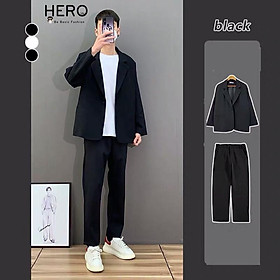 Hình ảnh Set Blazer Nam, Áo Blazer Kèm Quần Âu Nam phong cách Hàn Quốc SET2