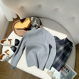 Áo len bé trai và bé gái, Áo len cao cổ cho bé 9m-5 tuổi mềm mịn phong cách Hàn Quốc đanh sợi không bai xù